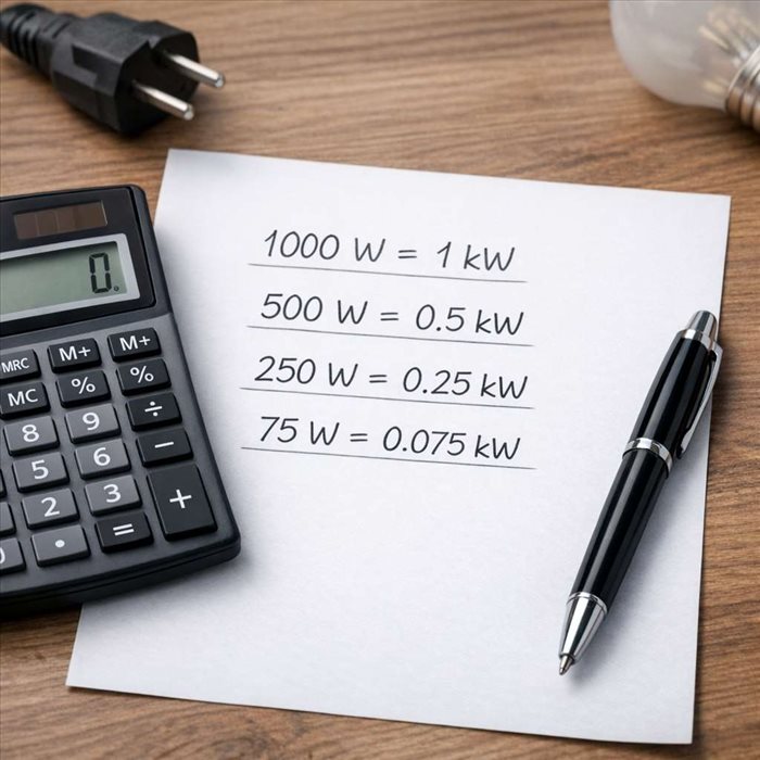 Convertir des watts en kilowatts : méthode simple et rapide