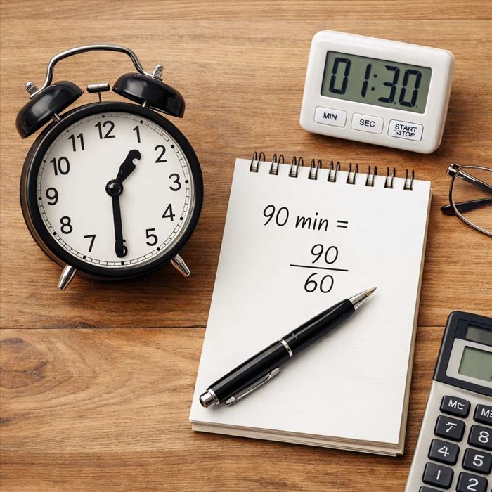 Convertir 90 minutes en heures : méthode simple et rapide