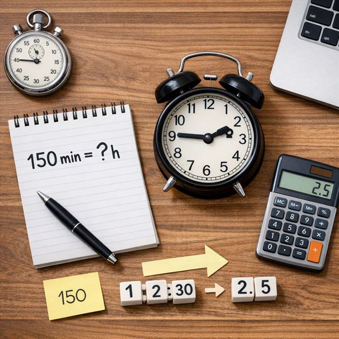 Comment convertir 150 minutes en heures ? Méthode simple et rapide