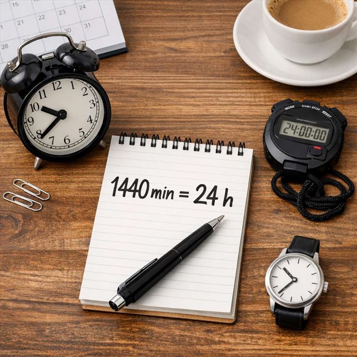 Comment convertir 1440 minutes en heures ? | Réponse simple