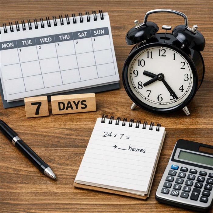 Convertir 7 jours en heures : calcul simple et rapide
