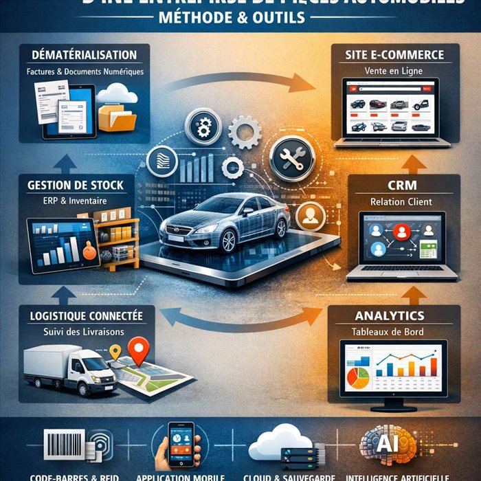 Digitaliser la gestion d’une entreprise de pièces automobiles | Guide pratique