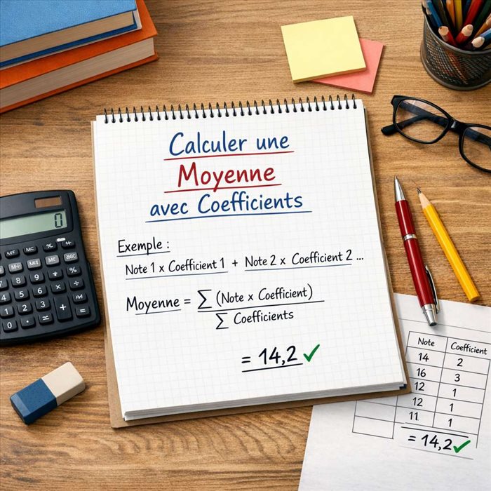 Comment calculer une moyenne de notes avec coefficients ?